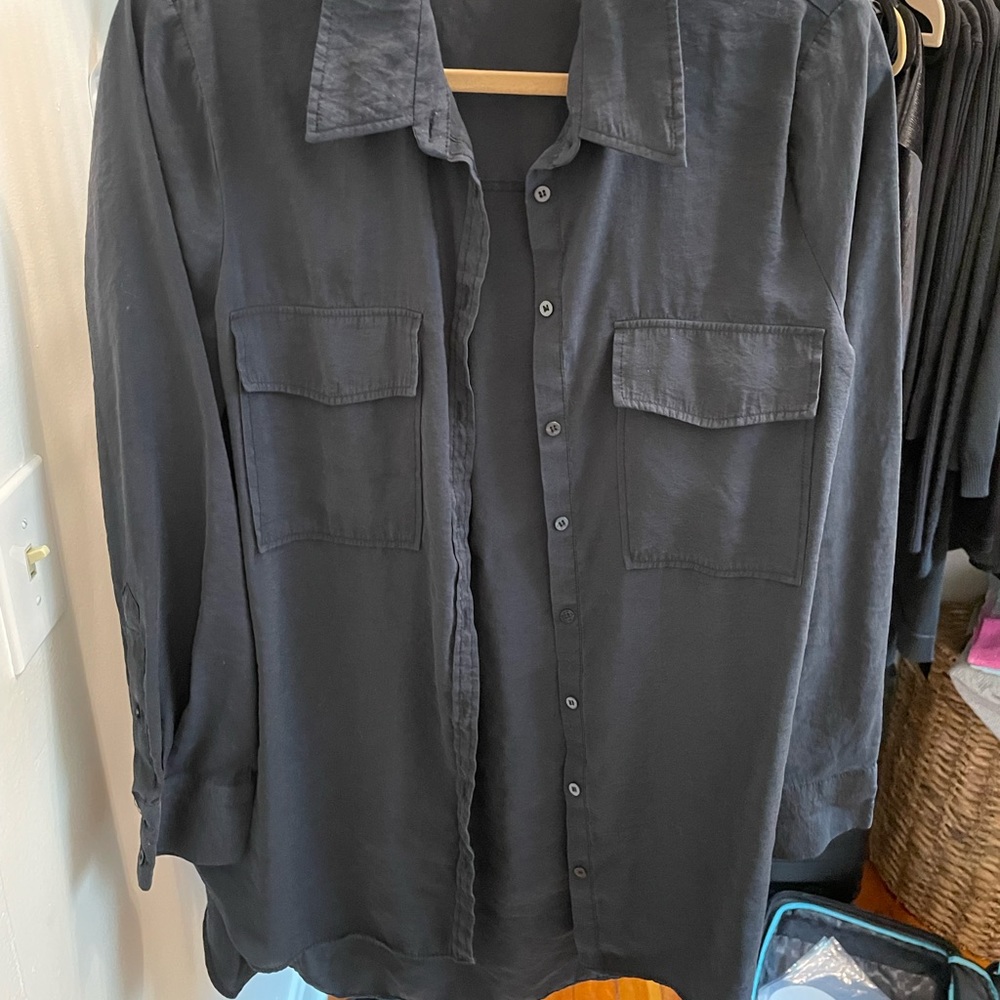 ZARA ‘WASHED’ BLACK BUTTON UP